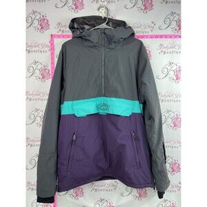 Billabong jacket waterproof 10k snowboard Ski Anorak Jacket - Gray/Teal/Purple